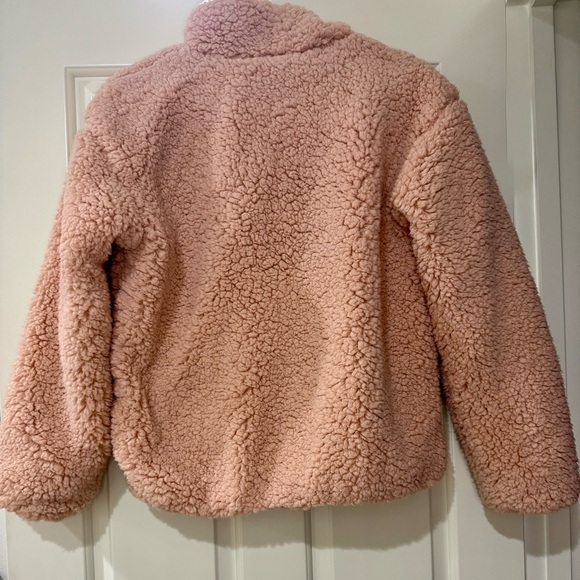 Nine West Full Zip Sherpa Teddy Coat Jacket. Blush Pink, Size XS, fully lined - Picture 2 of 3